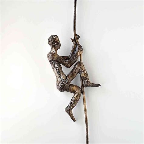 Rope climbing is a great exercise and good fun, but you need a pretty thick rope to get sufficient grip and rope lamp rope decor escalade climbing rope rope crafts mason jar lamp decoration lamp light arts and crafts. Wall hanging, Climbing man on rope, home decor, Metal ...