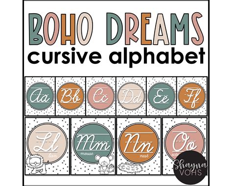 Modern Boho Alphabet Posters Print Cursive Classroom Decor Tpt Hot Sex Picture