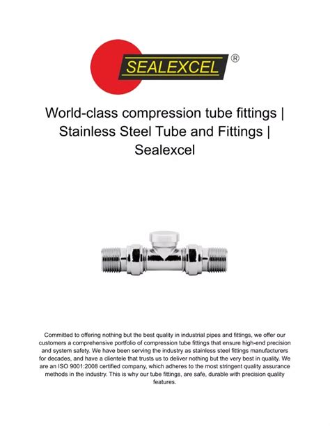 Ppt World Class Compression Tube Fittings Stainless Steel Tube And Fittings Seal