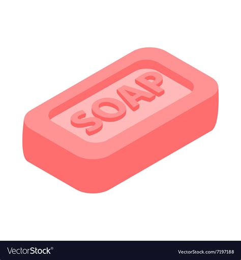 Cleanse with dove soap bar. Pink bar of soap 3d isometric icon Royalty Free Vector Image