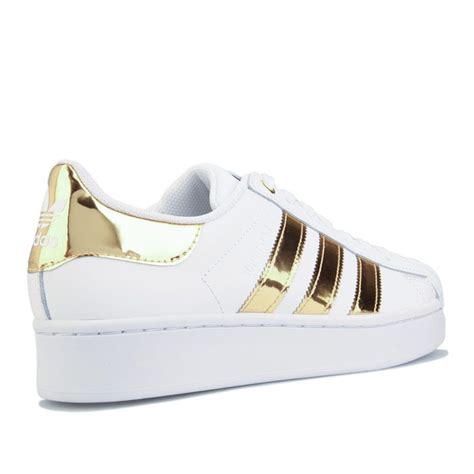 Womens Adidas Originals Superstar Bold Trainers In White Gold