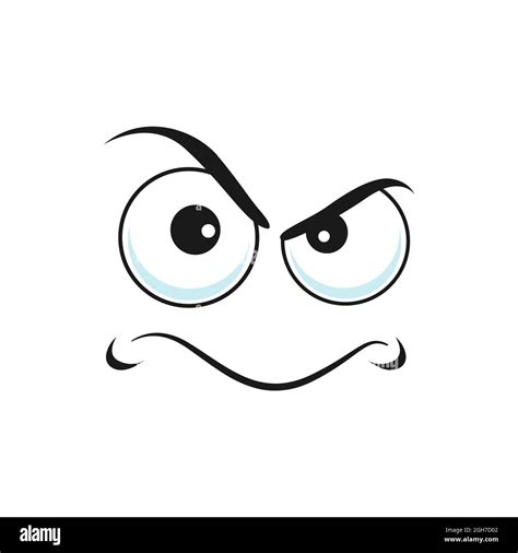 Grumpy Angry Wicked Emoticon Isolated Bad Emoji Vector Cartoon