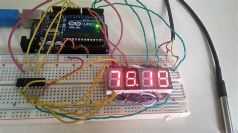 Ds18b20 Based Thermometer Using Arduino And 4 Digits 7 Segment Display
