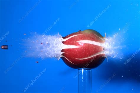 Bullet Hitting An Apple Stock Image C0221997 Science Photo Library