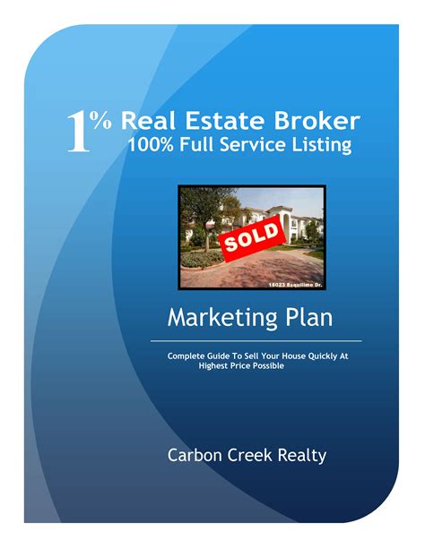Real Estate Broker Marketing Plan Templates At
