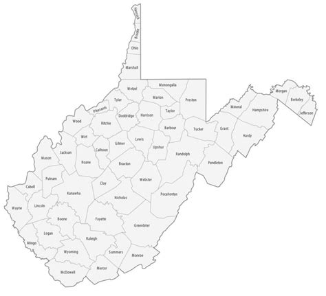 West Virginia County Map County Map With Cities