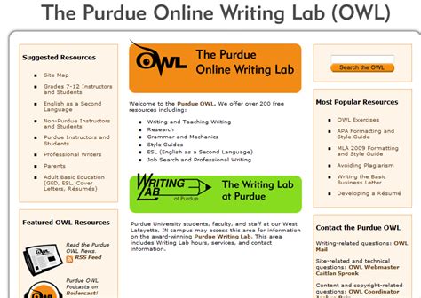 Apa formatting and style guide please use the example at the bottom of this page to cite the purdue owl in apa. The Writing Center at PCCC: From Local Center to Global OWL: An Interview with Muriel Harris