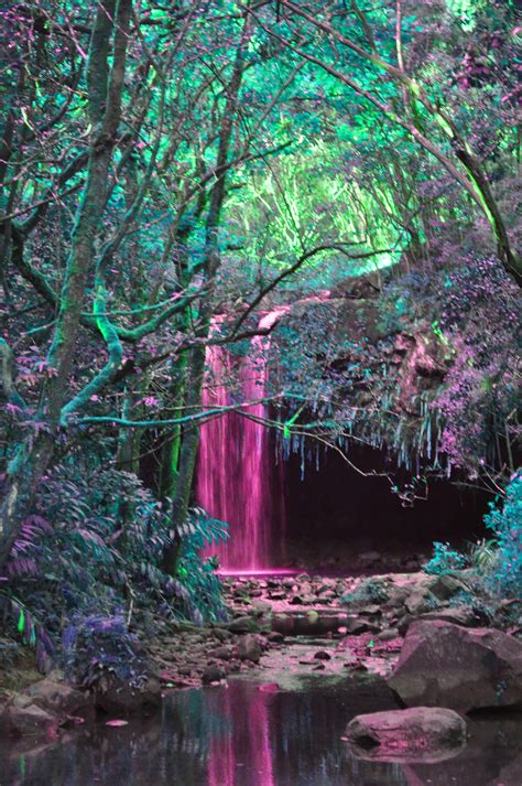 Pink Waterfall Trippy Painting Trippy Iphone Wallpaper