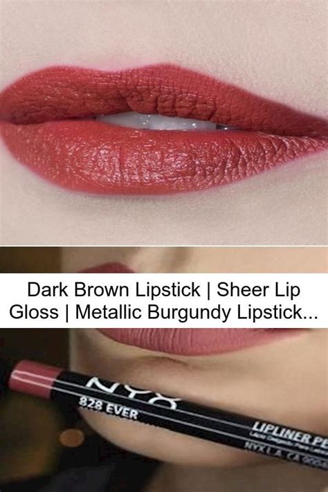 Dark Brown Lipstick Sheer Lip Gloss Metallic Burgundy Lipstick