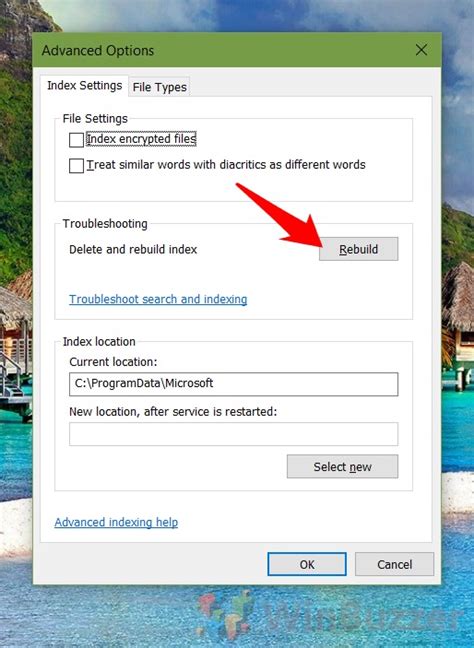 How To Reset And Rebuild The Search Index In Windows 10 Winbuzzer
