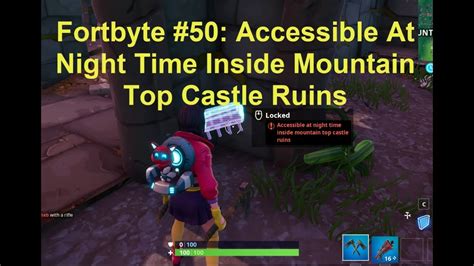 Fortnite Fortbyte 50 Accessible At Night Time Inside Mountain Top