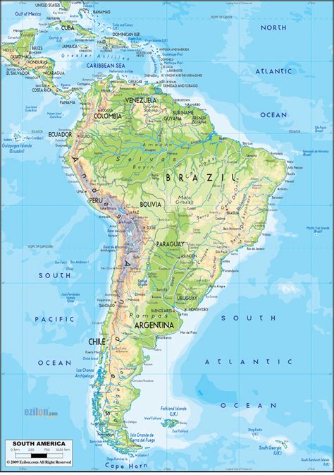 América do Sul Mapas Geográficos da América do Sul