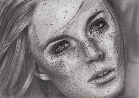 Freckles Drawing Pencil Sketch Colorful Realistic Art Images