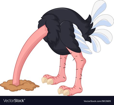 Ostrich Head In Sand Clip Art