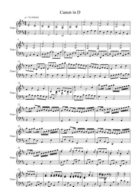 Download and print in pdf or midi free sheet music for canon and gigue in d major, p.37 by johann pachelbel arranged by lemontart for piano (solo). Pachelbel - Canon in D - Piano Version - Free download as ...