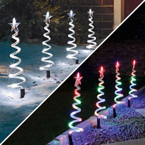 40 Led Light Up Spiral Christmas Xmas Tree Pathway Finder Lights Garden