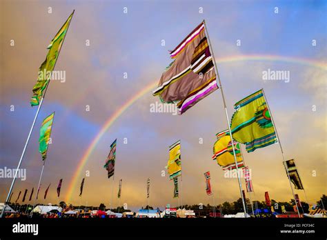 A Rainbow Appears Over Womad On Sunday 29 July 2018 Held At Charlton