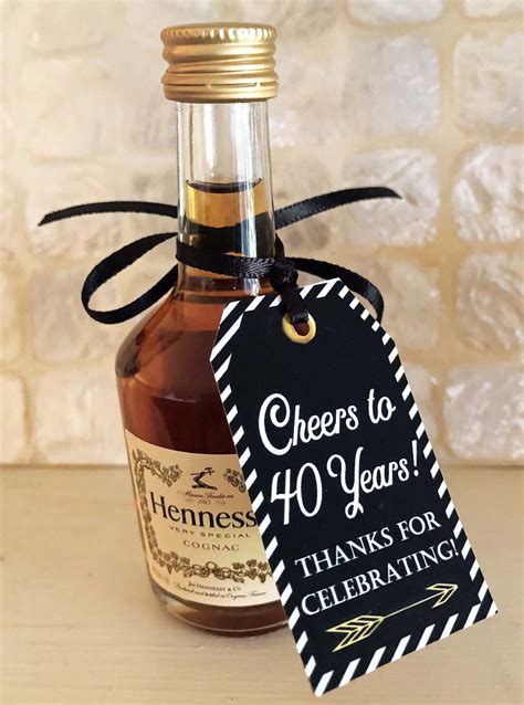 40th Birthday Party Favor Tags Cheers To 40 Years Printable Etsy