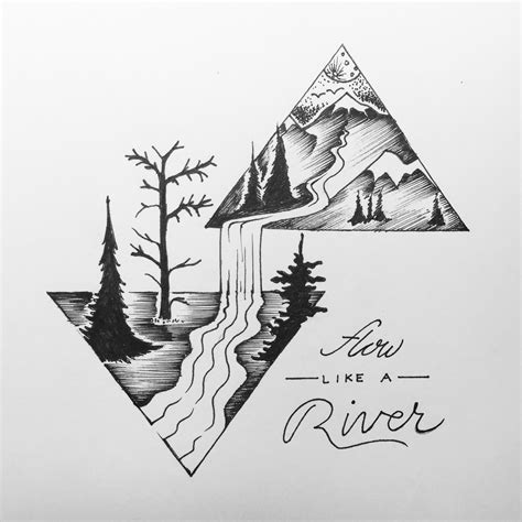 Flow Like A River Illustration Art Drawings Simple Art Drawings