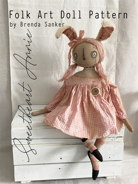 Bunny Rabbit Annie Epattern Primitive Cloth Doll Craft Digital Etsy