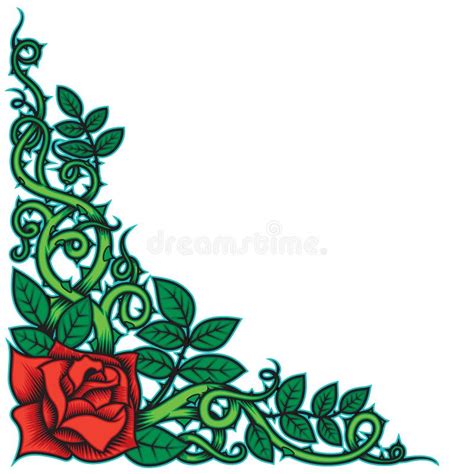 Rose And Thorns Border Stock Vector Illustration Of Vignette 42479097