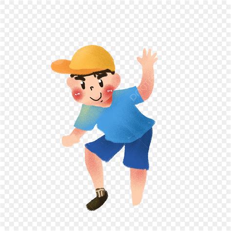 Yellow Hat Cartoon Character Cartoon Character Cute Little Boy Cute