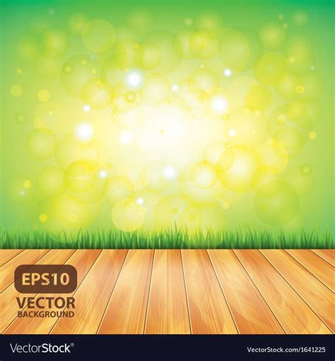 Grass Nature Background Wooden Floor Royalty Free Vector