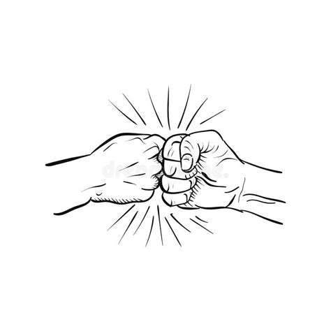 Hand Drawn Fist Bump Logo And Vector Stock Vector Illustration Of