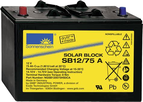 Gnb Sonnenschein Solar Block Sb12100 A Ngsb120100hs0ca Batteria Solare