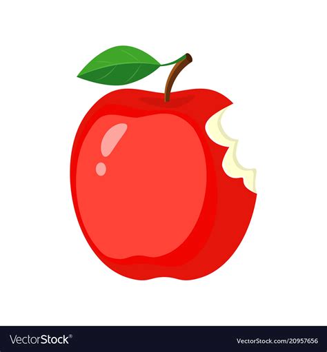 Red Bitten Apple Isolated Royalty Free Vector Image