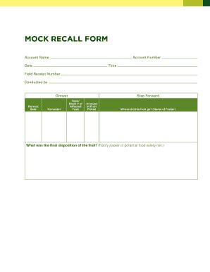 Mock Recall Template Excel Complete With Ease Airslate Signnow