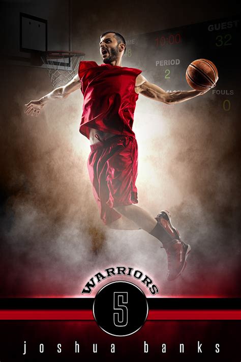 Player Banner Sports Photo Template Fantasy Basketball Photoshop