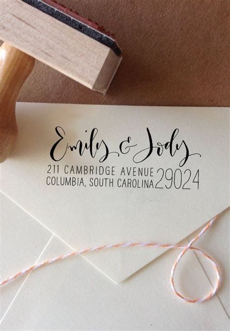 Whatever is written on the face of the envelope should be written in all capitals. Custom Calligraphy Return Address Stamp Mixed by AngeliqueInk | Address stamp, Addressing ...