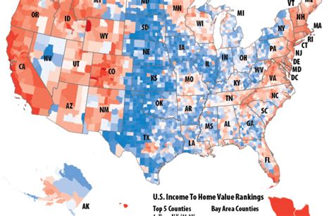 How Large Are Incomes In Each Us County Compared To The Value Of The
