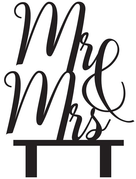 Digital Download Mr Mrs Cake Topper Solid And Outline Etsy