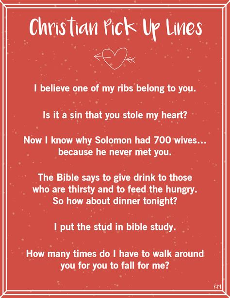 Cheesy Christian Pick Up Lines