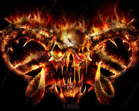 Skull In Flame Wallpapers Wallpaper Cave