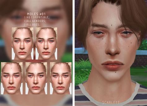 Moles 01 Sims Sims 4 The Sims 4 Skin