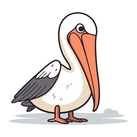 Ilustração Vetorial De Pelicano Pelicano De Desenho Animado Isolado Em
