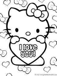 Hello Kitty Valentines Coloring Pages — Printable Treats.com