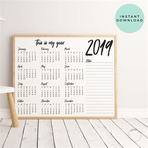 This Is My Year 2019 Office Calendar Year At A Glance Desk Calendar