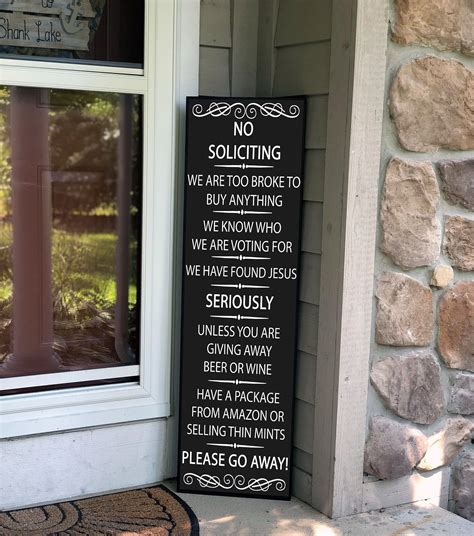 No Soliciting Sign Front Porch Decor Ideas Funny Welcome Etsy In 2023