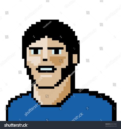 Pixel Art Portrait Vector Stok Vektör Telifsiz 39313561 Shutterstock