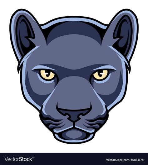 Black Panther Head Mascot Logo Royalty Free Vector Image