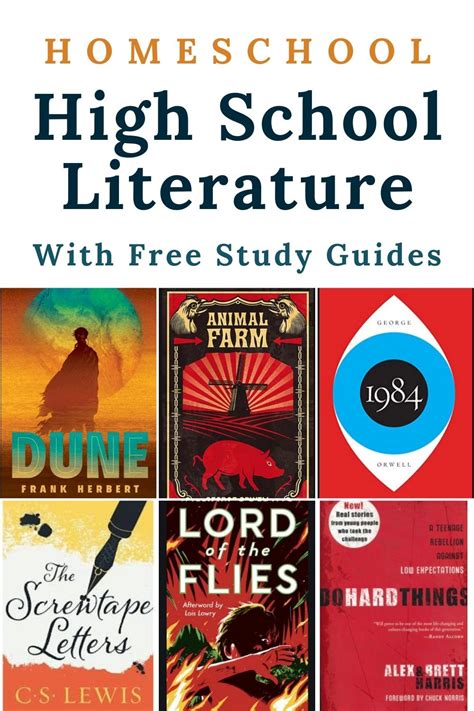 High School Literature With Free Study Guides High School Books High