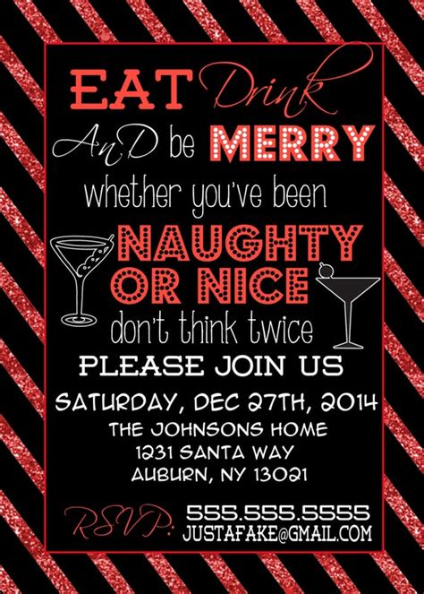 Naughty Or Nice Invitations Unique Naughty Or Nice Christmas Etsy