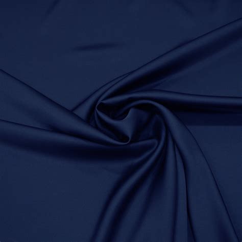 Light Navy Blue Satin Back Cady Crepe Fabric — Tissus En Ligne