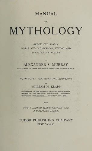 Manual Of Mythology By A S Murray Open Library