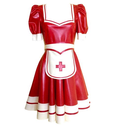Latex Nurse Swing Dress And Apron Latex Lingerie Uk Shop