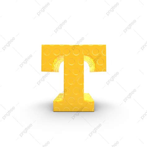 T Letter 3d Images Yellow 3d Render Letter T Alphabet 3d Render Png